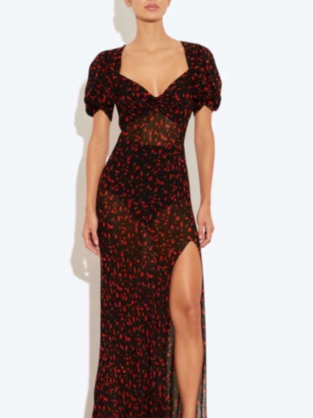 Rat & Boa Magnolia Floral Dress Black Red Maxi XS Worn Once